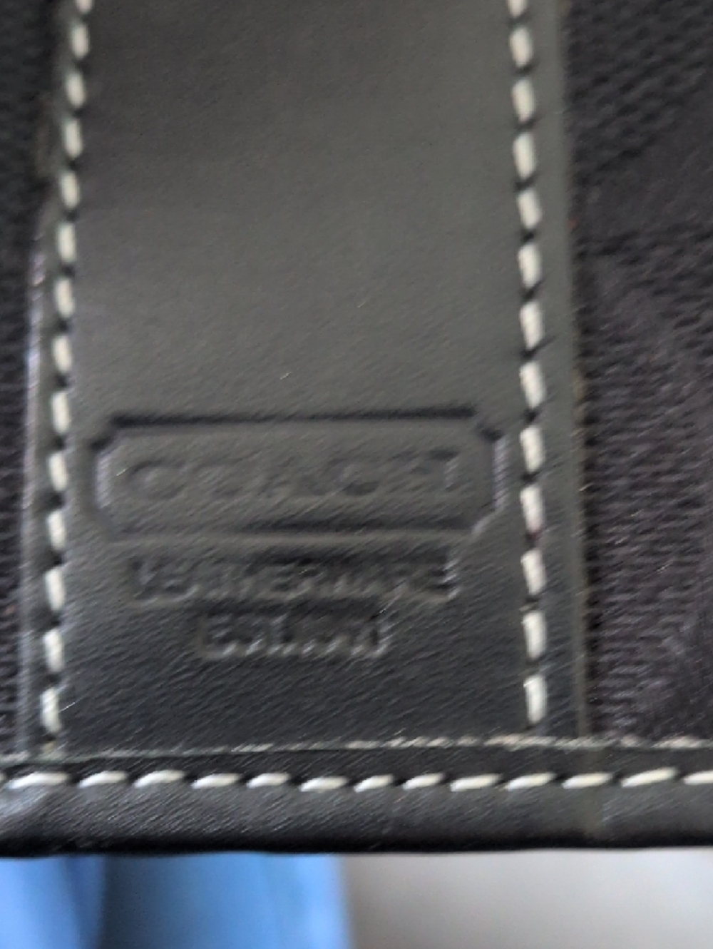 Coach Black Signature Canvas Zip Long Wallet W Checkbook Leather Trim Vintage - Picture 4 of 11